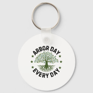 Arbor Day Everyday Nature Lover Vintage Happy Arbo Keychain