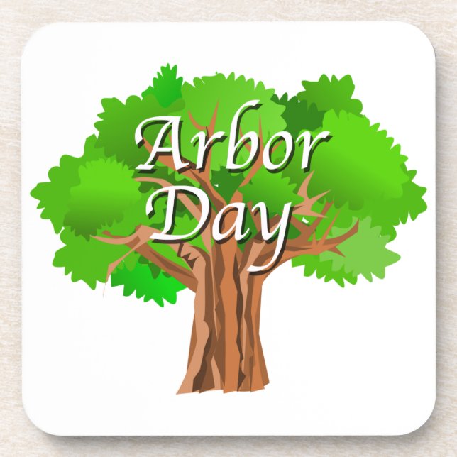 Arbor Day Tree Holiday Beverage Coaster (Front)