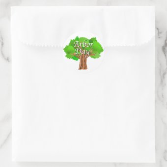 Arbor Day Tree Holiday Classic Round Sticker | Zazzle