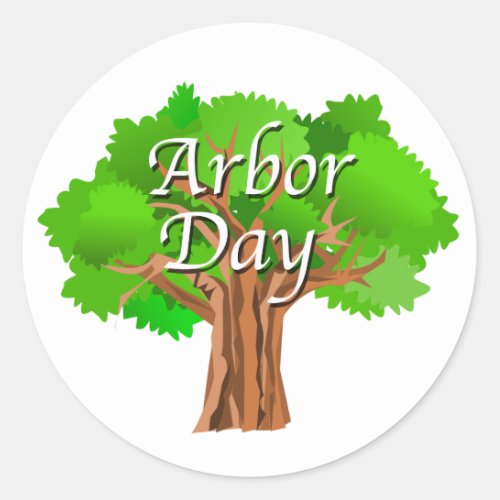 Arbor Day Tree Holiday Classic Round Sticker