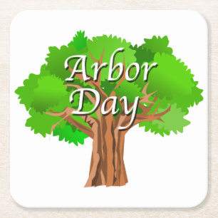 Arbor Day Tree Holiday Square Paper Coaster