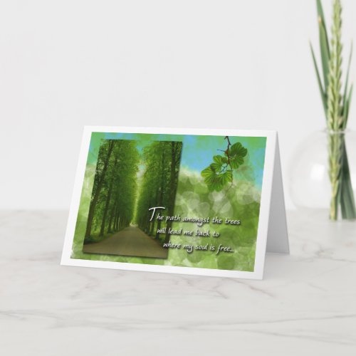 Arbor Day Walking Path With Trees Card