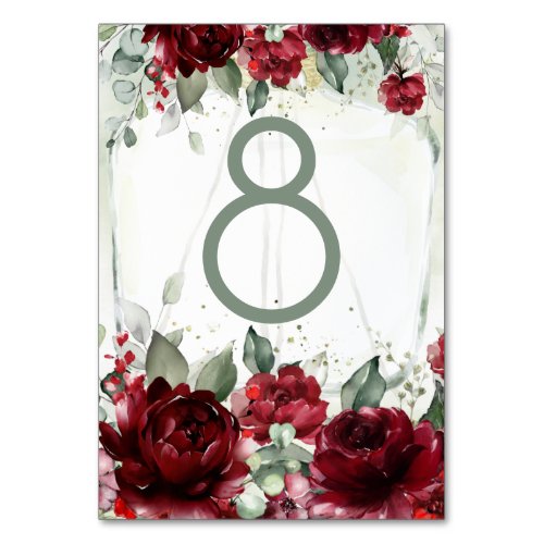Arbor Of Roses Wedding Table Number Card