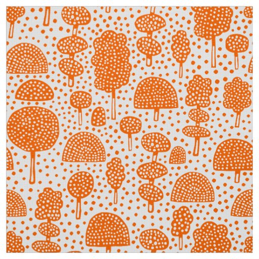 Arboretum 230715 - Orange on White Fabric