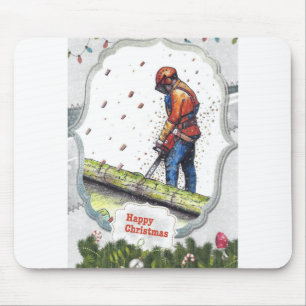 Arborist chainsaw tree surgeon Gift Christmas Mouse Pad