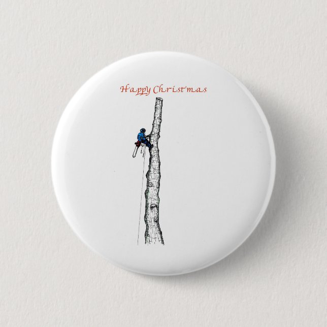 Arborist chainsaw tree surgeon Gift Present Button (Front)