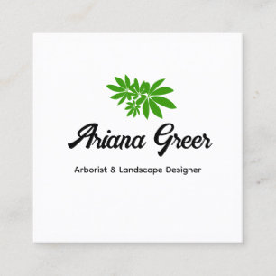 Arborist Green Plants Leaves Square Business Card