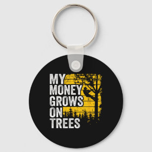 Arborist Jokes Mens Tree Climber My Money Grows On Keychain