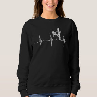 Arborist Logger Tree Climbing Heartbeat EKG Pulse  Sweatshirt