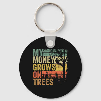 Arborist Mens Tree Climber Vintage My Money Grows  Keychain