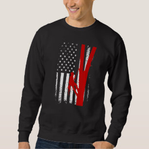 Arborist Patriotic American Flag Tree Climbing Log Sweatshirt