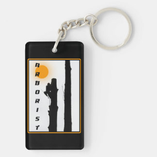 Arborist: Rising sun silhouette tree climber Keychain