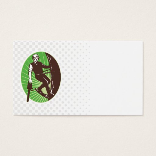 Customizable arborist tree surgeon agriculturist chainsaw business card template