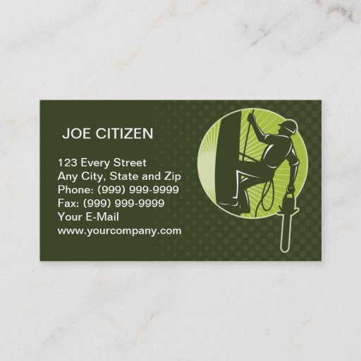 Customizable arborist tree surgeon agriculturist chainsaw business card templates