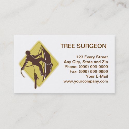 arborist tree surgeon agriculturist chainsaw business card template