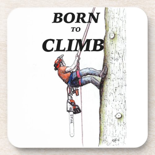 Arborist Tree surgeon Chainsaw lumberjack climber Beverage Coaster