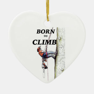 Arborist Tree surgeon Chainsaw lumberjack climber Ceramic Ornament