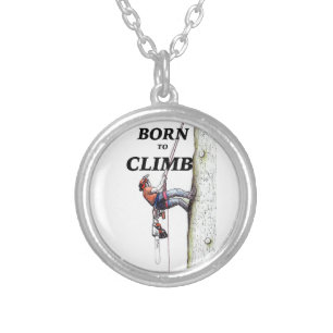 Arborist Tree surgeon Chainsaw lumberjack climber Silver Plated Necklace