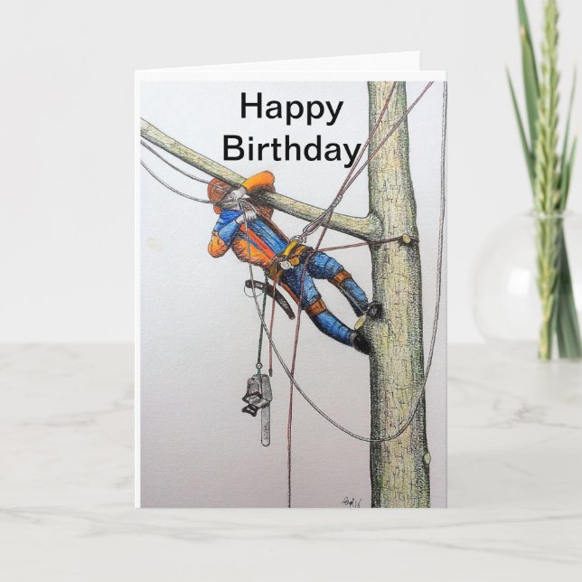 Arborist tree surgeon christmas card (Front)