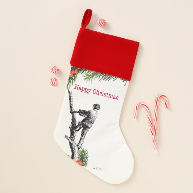 Arborist Tree Surgeon Christmas Stocking (Front)