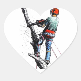 Arborist Tree Surgeon Heart Sticker