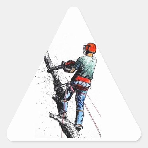 Arborist Tree Surgeon Triangle Sticker