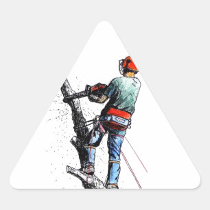 Arborist Tree Surgeon Triangle Sticker