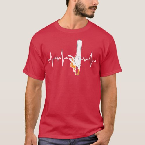 Arborist Tree Surgeon Trimmer Heartbeat Pulse rate T_Shirt