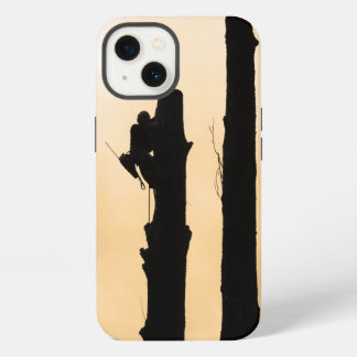 Arborist/ Tree Trimmer : Silhouetted Minimalist iPhone 13 Case