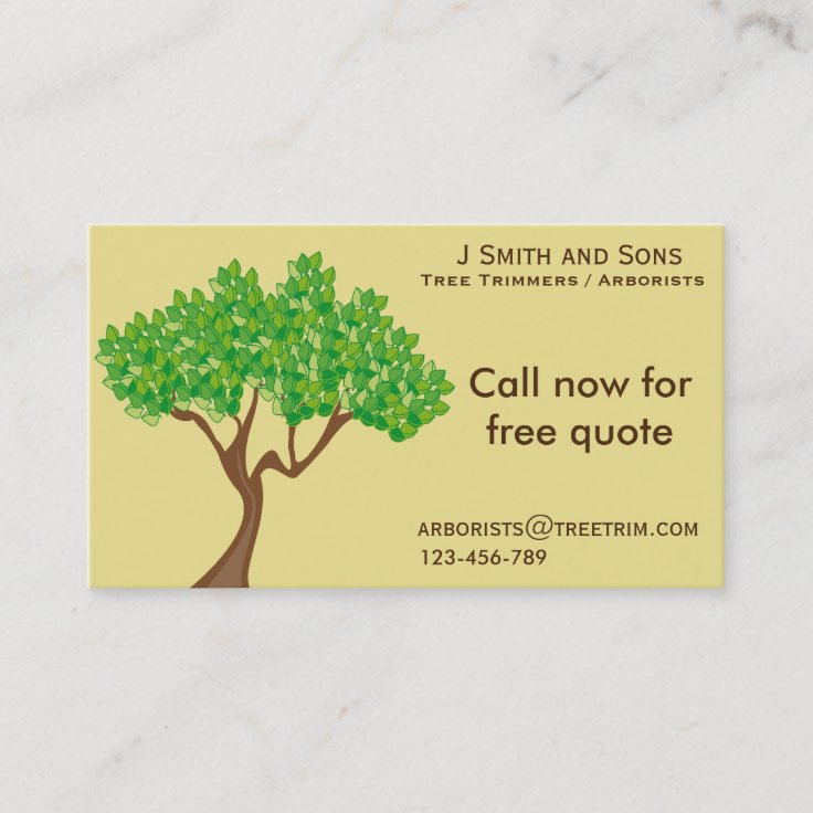 Arborist tree trimming service modern design business card | Zazzle