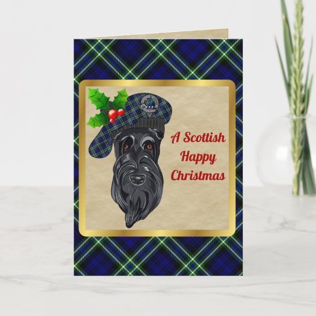 Arbuthnot Badge & Tartan Personalized Xmas Card (Front)