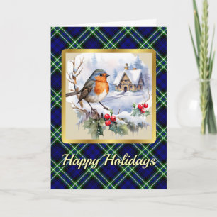Arbuthnot Crest & Tartan w/Robin Personalized Card