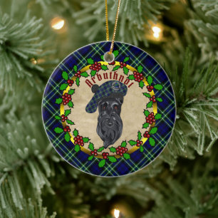 Arbuthnot Scottie Dog Christmas Ceramic Ornament