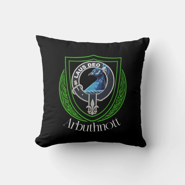 Arbuthnott Scottish Clan Crest Throw Pillow (Front)