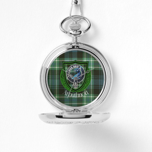 Arbuthnott Scottish Clan Tartan and Crest Watch (Front)