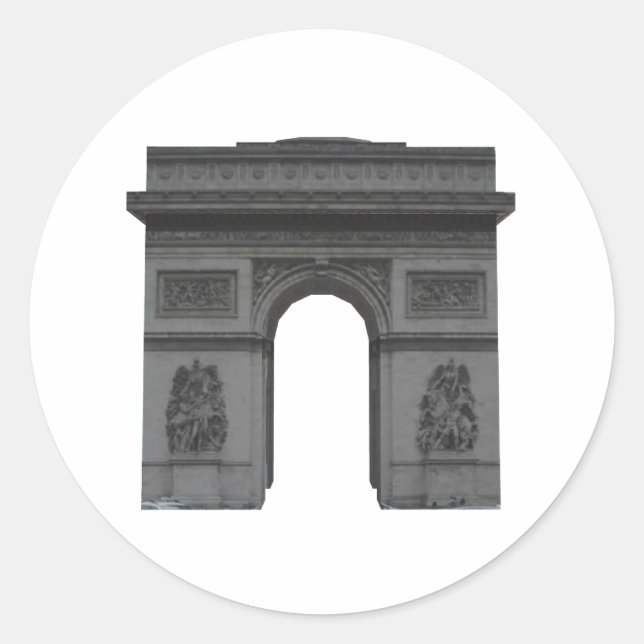 Arc de Triomphe: 3D Model: Classic Round Sticker (Front)