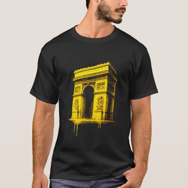 Arc de Triomphe Graffiti Landmark Artwork T-Shirt (Front)