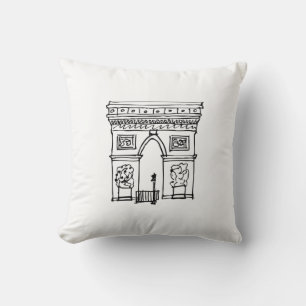 Arc de Triomphe Hand drawn PARIS Throw Pillow