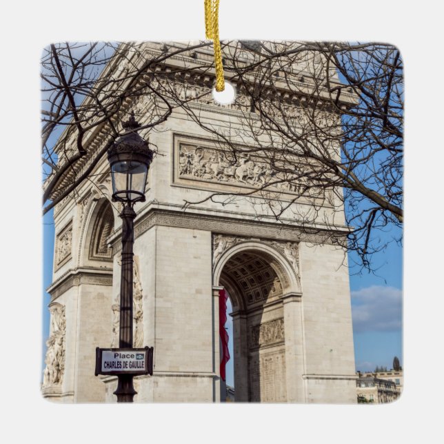Arc de Triomphe in Paris, France Ceramic Ornament (Front)