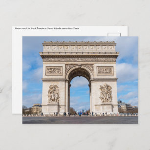 Vintage Unused Post Card Champs Elysees and Arc De Triomphe 