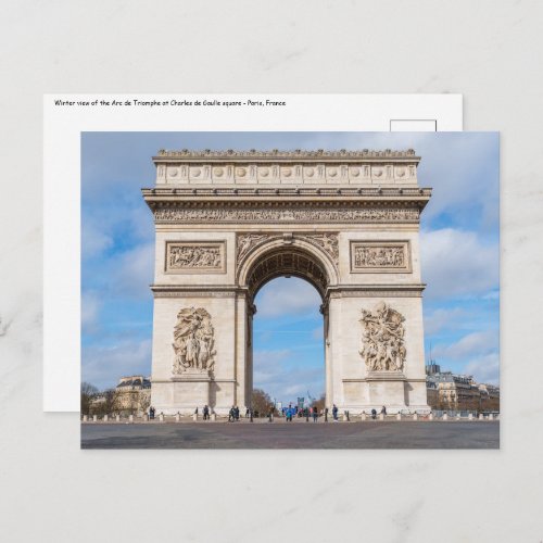 Arc de Triomphe in Paris France Postcard