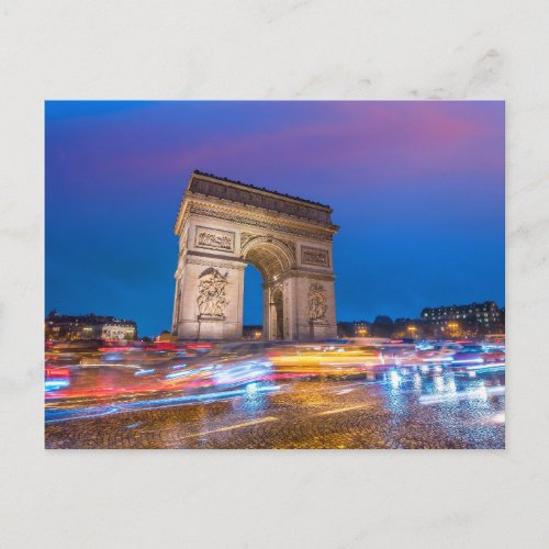 Arc de Triomphe  National Monument  Paris France Postcard
