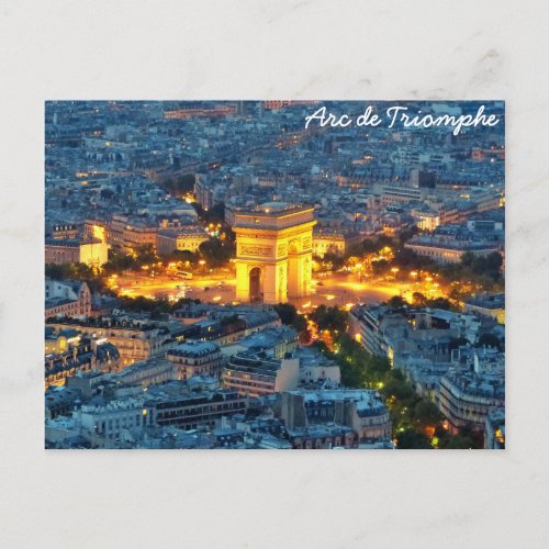 Arc de Triomphe Paris France Postcard