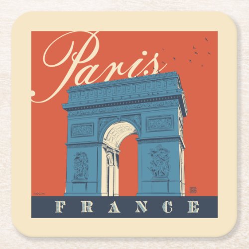 Arc de Triomphe  Paris France Square Paper Coaster
