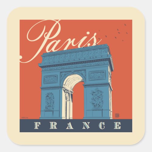 Arc de Triomphe  Paris France Square Sticker