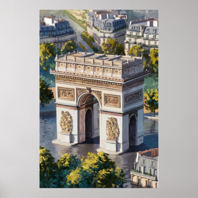 Arc de Triomphe View from Above Poster (Front)