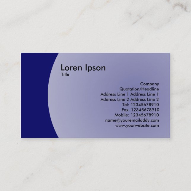 Arc Design - Navy Blue Business Card (Front)