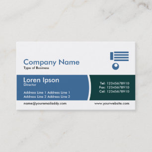 Arc Divided Band Blue and Dark Green Business Card