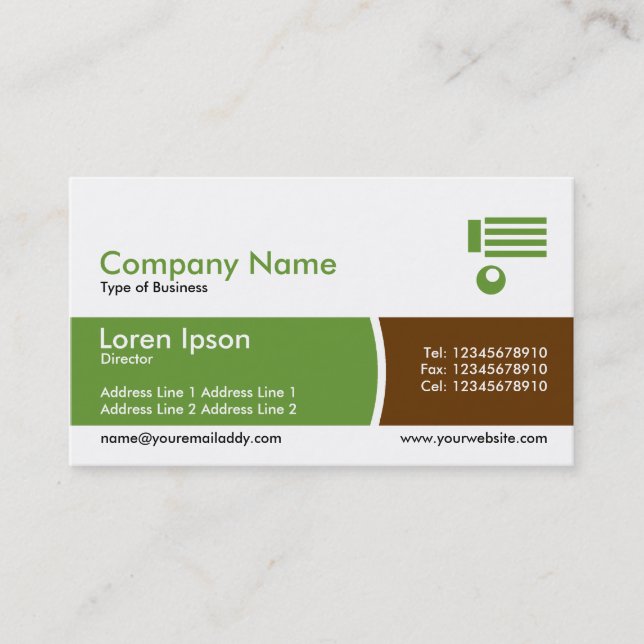 Arc Divided Band - Green and Brown Business Card (Front)