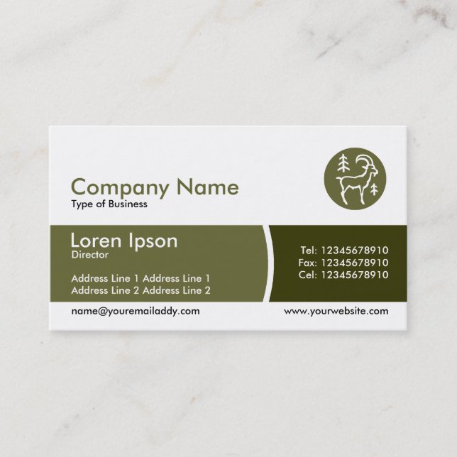 Arc Divided Band - Shades of Khaki Business Card (Front)